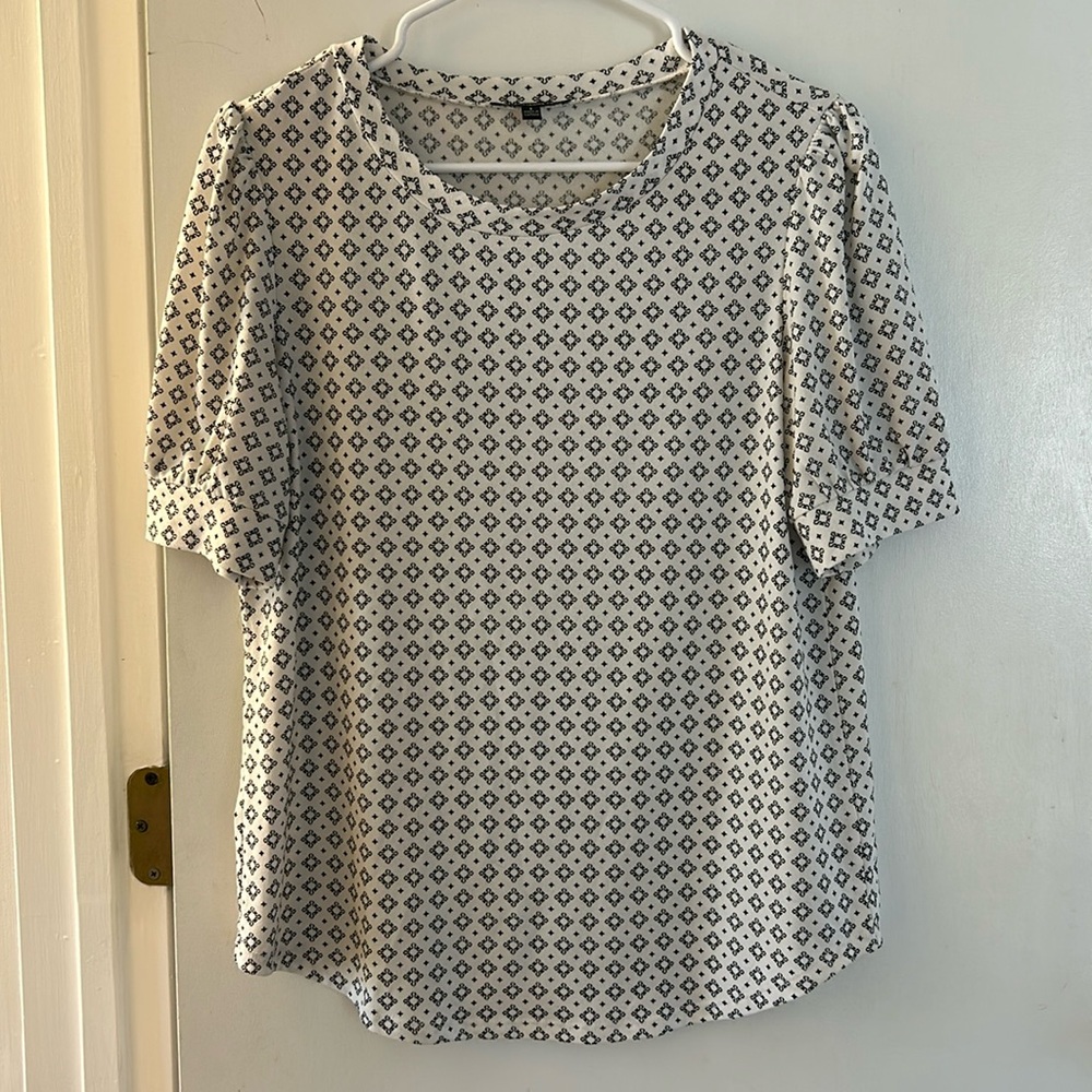 White Patterned Blouse